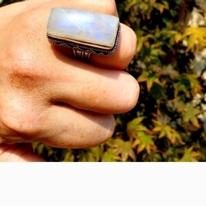 Bold Moonstone ring.
